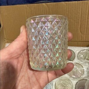 Iridescent Textured Glass Votive Candle Holder - Home Accents